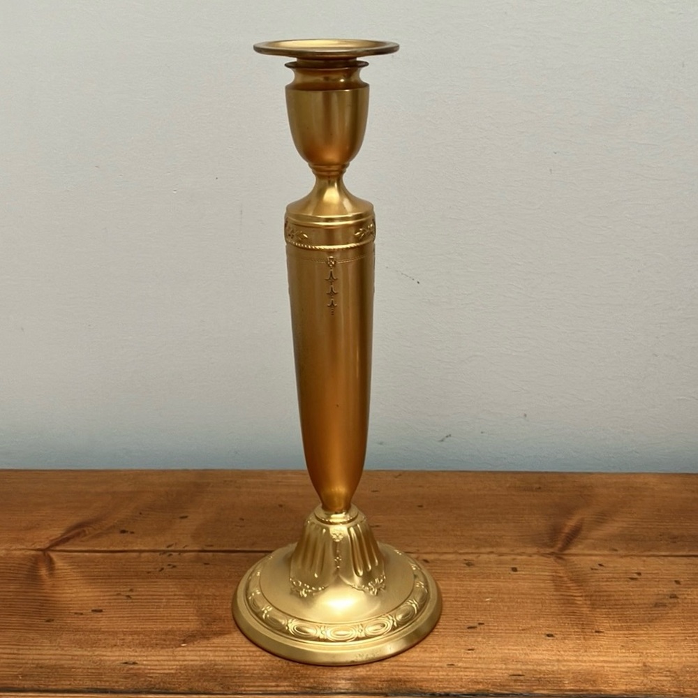 Antique Gilt Sterling Silver Gorham Marie Antoinette Candlestick Holder